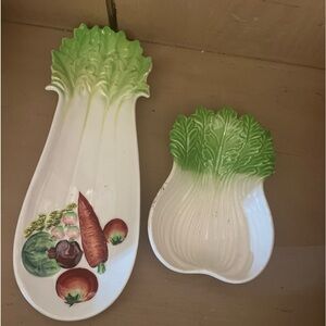 Vintage celery snack plates